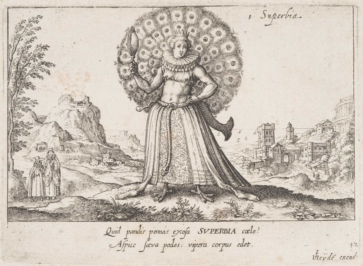 Lot 33 - Heyden (Jakob von der, 1590-1645). Superbia (Pride), from The Deadly Sins, engraving