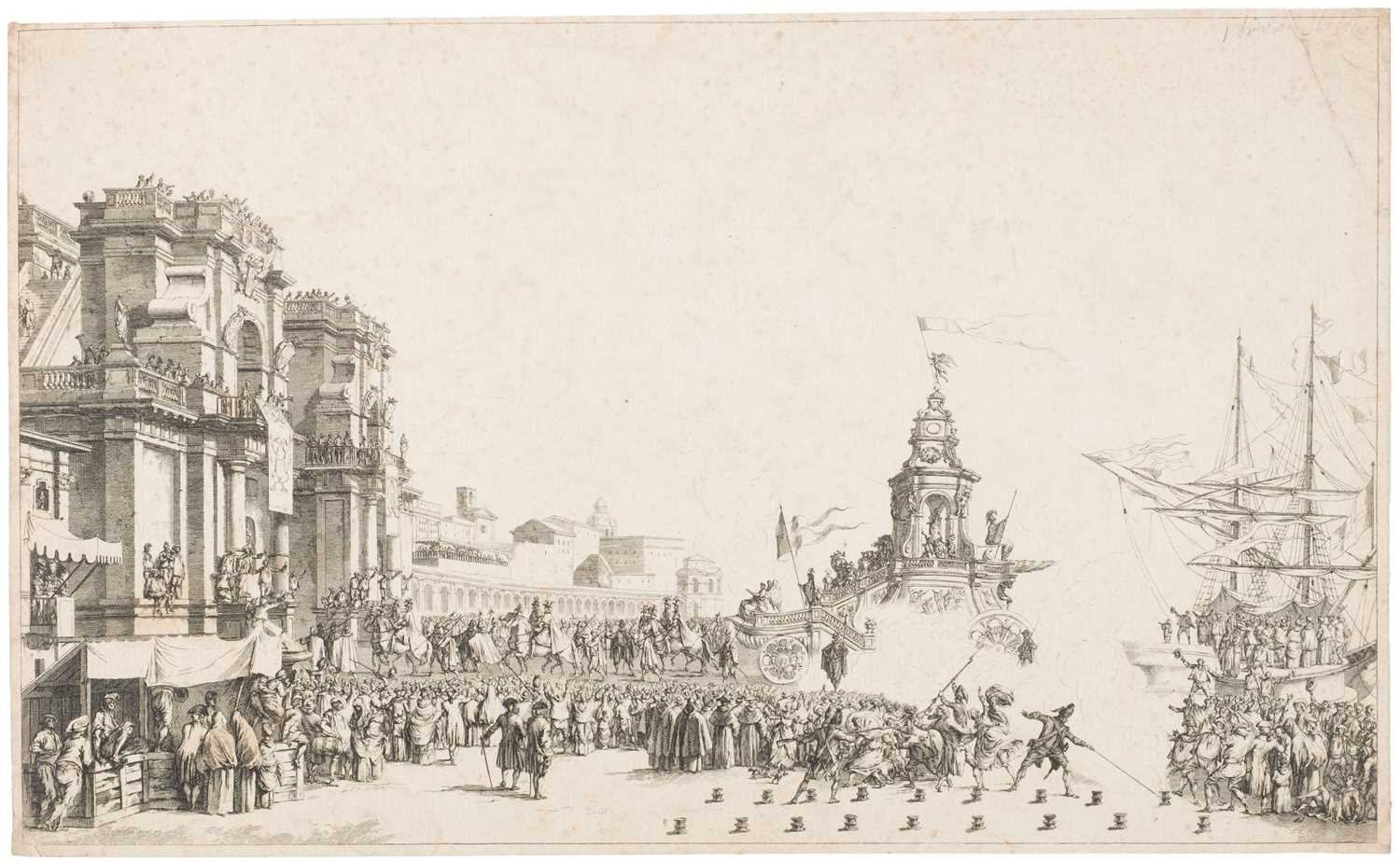 Lot 32 - Callot (Jacques, 1592-1635). Returning Home from the Hunt, engraving