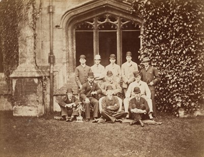 Lot 52 - Wilde (Oscar, 1854-1900). A group photograph of Wilde among students at Magdalen, Oxford, c. 1876