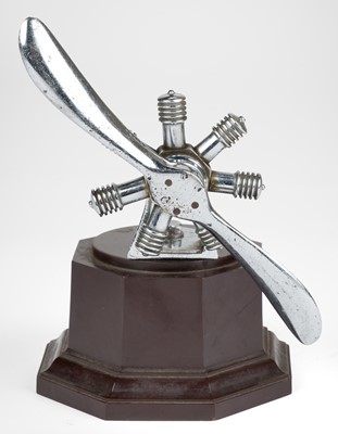 Lot 128 - Car mascot. A fine and large radiator ornament representation of a radial aero-engine