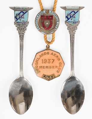 Lot 199 - Spoons. A pair of Art Deco period aviation silver teaspoons