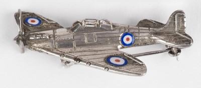 Lot 124 - Brooch. A WWII Supermarine Spitfire lapel brooch