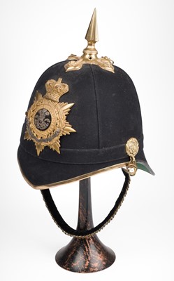 Lot 463 - Prince of Wales's Leinster Regiment. A Victorian Officer's Home Service Blue Cloth Helmet, 1881-1901
