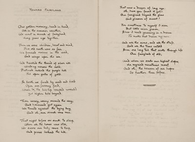 Lot 768 - Waugh (Arthur, 1866-1943). Verses, author's original manuscript, 1889