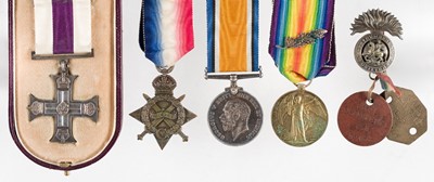 Lot 608 - Military Cross. A Great War M.C. group to Captain E. Bisset, 1/5th Northumberland Fusiliers