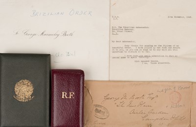Lot 575 - Booth. Brazilian and French Orders bestowed upon George M. Booth