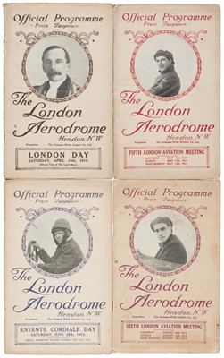 Lot 38 - Hendon Aviation Programmes. Official Programmes for The London Aerodrome, Hendon, 1913