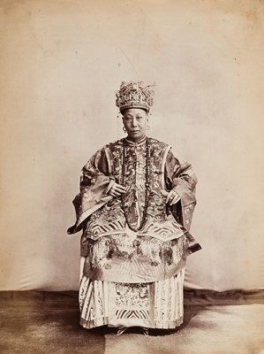 Lot 15 - Fong (Lai, 1839-1890). A Mandarin’s wife, [and] Seated portrait of a young Foochow woman, 1870s