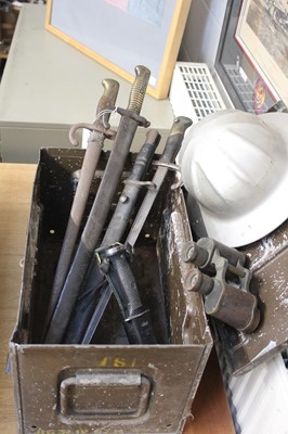 Lot 391 - Bayonets. WWI American Remington 1913 Pattern Bayonet and other items