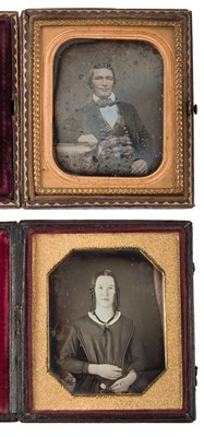 Lot 130 - Daguerreotypes. A group of 6 sixth-plate daguerreotypes, c. 1850s