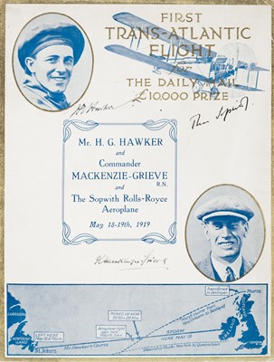 Lot 67 - Trans-Atlantic Flight. The Daily Mail £10,000 Prize, signed, May 18-19th, 1919