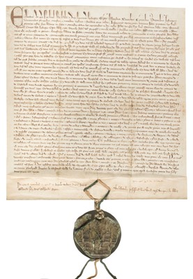 Lot 354 - Edward II (1284-1327), King of England. Royal charter of inspeximus ... Forde, Dorset, 1313