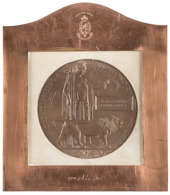 Lot 589 - Fife & Forfar Yeomanry. WWI Bronze Memorial Plaque, 'Tom Fenton Fairweather'