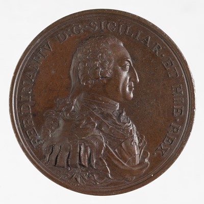 Lot 641 - Restoration of Ferdinand IV of Naples, 1799, a copper medal by C.H. Küchler