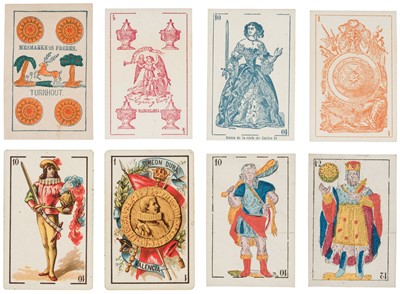 Lot 557 - Spanish playing cards. Non-standard deck, Barcelona: Lopez, mid-late 19th century, & 3 others