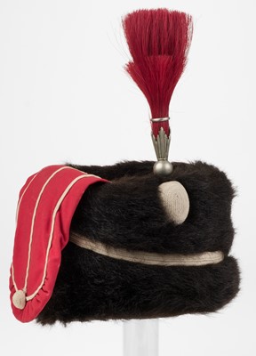 Lot 420 - Helmet. An Edwardian busby fur helmet of the Royal Artillery by Hawkes & Co