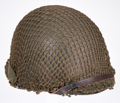 Lot 425 - Helmet. WWII U.S. Army N.C.O. officer's M1 helmet by Schlueter Manufacturing Co