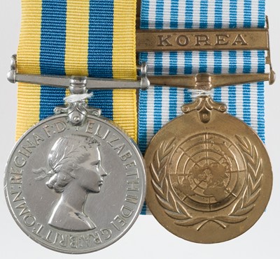 Lot 598 - Korean War Medals. 'Battle of the Hook' Korean War pair to Private E. Wakefield