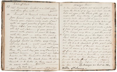 Lot 370 - Manuscript cookery receipt book. A manuscript cookery receipt book, circa 1809-1820