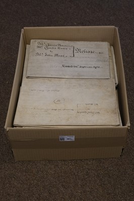Lot 381 - Vellum Deeds: Somerset. A collection of 21 vellum documents, 18th century