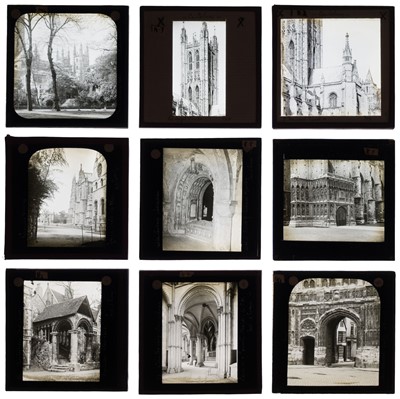 Lot 106 - Evans (Frederick H.). A group of 9 lantern slides of Canterbury Cathedral, c. 1890