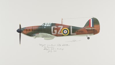 Lot 296 - Valo (John. C.). WWII Royal Air Force - Battle of Britain - Hawker Hurricane Mk. I – GZ-L P2921