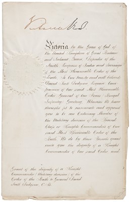 Lot 343 - Victoria (1819-1901), Queen. Document Signed, ‘Victoria RI’, Windsor, 20 May 1896