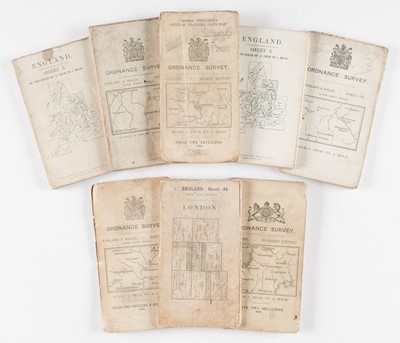 Lot 203 - Wing Commander William Mayes Fry, M.C., Royal Flying Corps. 8 Ordnance Survey maps, 1912-1914