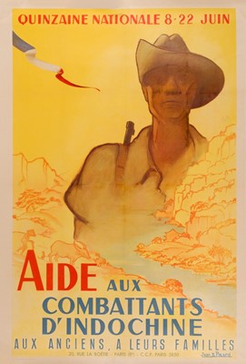 Lot 245 - Picard (Jean B.). Aide aux Combattants d'Indochine,. 1940s poster