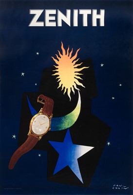 Lot 266 - Zenith, printed by Paul Attinger, Neuchatel, 1950, colour lithographic poster