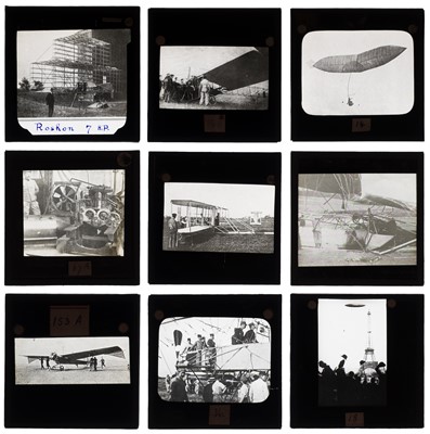 Lot 171 - Pioneer Aviation. A collection of early aviation glass lantern slides, early 20th century