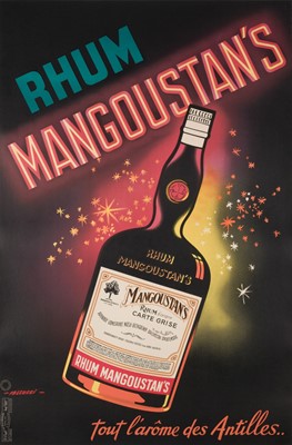 Lot 251 - Rhum Mangoustan's, printed by de la Vasselais, Paris, c. 1950, colour lithographic poster