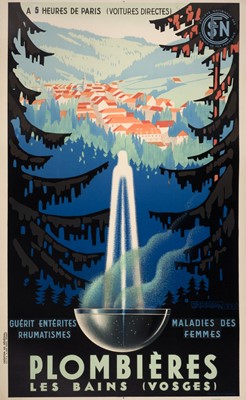 Lot 246 - Plombieres les Bain (Vosges), published by Création Ad. Sénéchal, Reims, colour lithographic poster