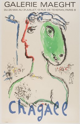 Lot 209 - Chagall - Galerie Maeght, published by Mourlot, Paris, 1972, colour lithographic exhibition poster