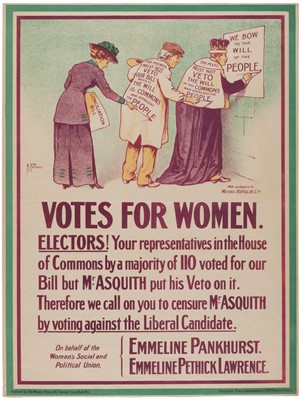 Lot 257 - Suffragettes. Votes for Women poster…, 1910