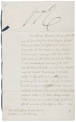 Lot 298 - George IV (1762-1830), Document Signed, 21 October 1822