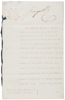 Lot 306 - George IV (1762-1830), King of Great Britain and Ireland, 1820-1830. Document Signed, 22 June 1825