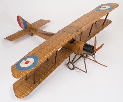 Lot 217 - Aircraft model. A WWI RFC model of a single-engine tractor two-seat biplane
