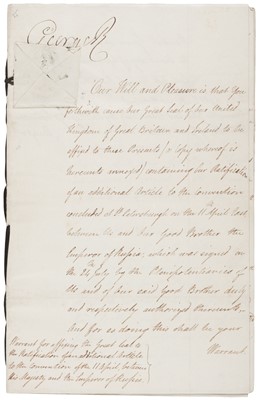 Lot 288 - George III (1738-1820), Document Signed, 2 September 1805