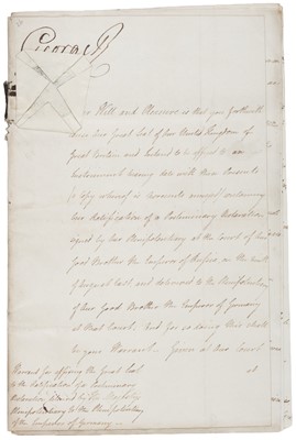 Lot 286 - George III (1738-1820), Document Signed, 14 September 1805