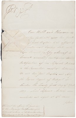 Lot 290 - George III (1738-1820), Document Signed, 28 October 1809