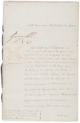 Lot 304 - George IV (1762-1830), King of Great Britain and Ireland, 1820-1830. Document Signed, 15 July 1813