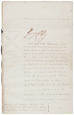 Lot 305 - George IV (1762-1830), King of Great Britain and Ireland, 1820-1830. Document Signed, 17 August 1813