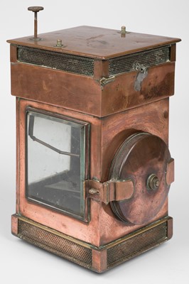 Lot 413 - Fortress lamp. A Second Boer War period copper fortress lamp, circa 1900