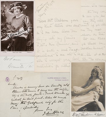 Lot 344 - Victorian Actors’ Autographs. A group of 25 Autograph Letters Signed and Postcards Signed
