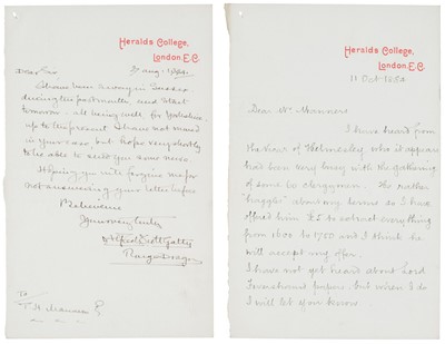 Lot 285 - Gatty-Scott (Alfred, 1847-1918). A fine series of 26 Autograph Letters Signed, 1884-86