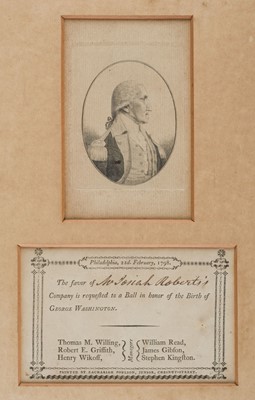 Lot 386 - Washington (George, 1732-1799). A birthnight invitation ticket to a ball in Philadelphia, 1798