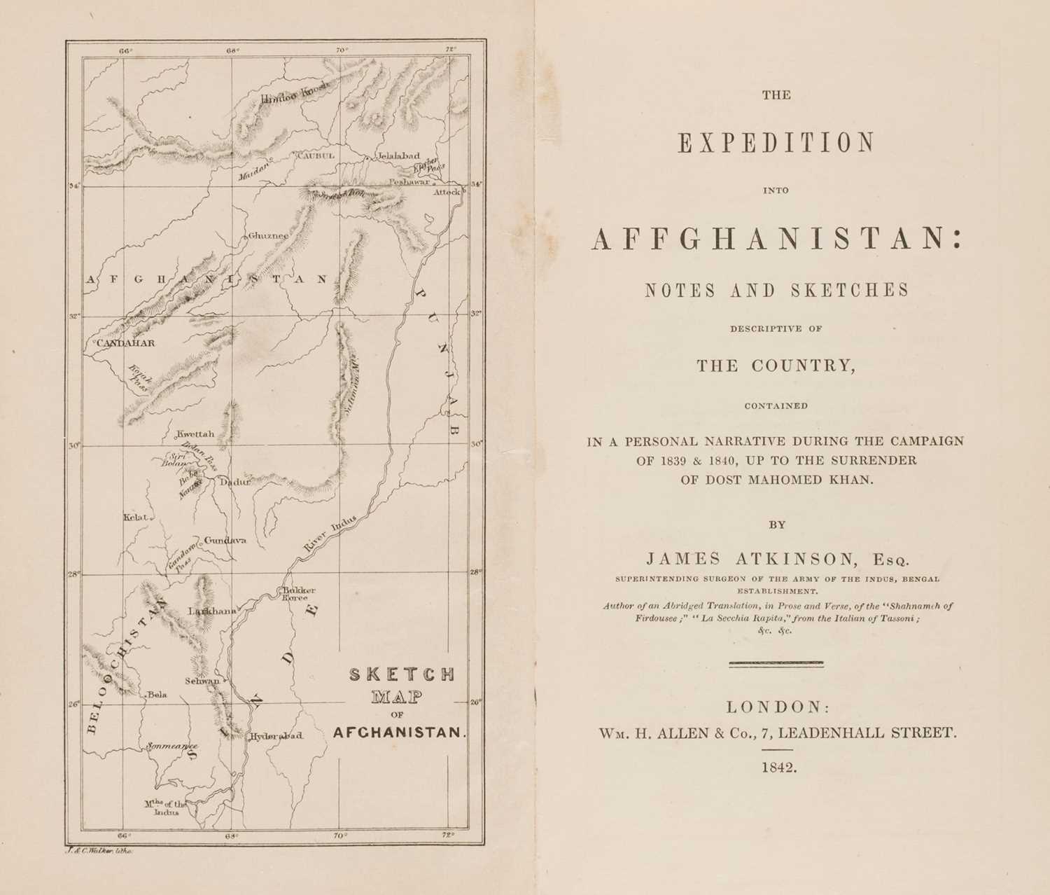 Lot 3 - Atkinson (James). The Expedition into Affghanistan, 1842