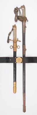 Lot 519 - Naval dirk. A George V Royal Navy dirk and sword