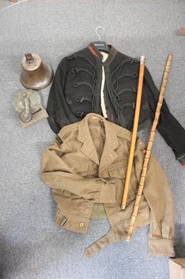 Lot 480 - Ship's bell. A Victorian bronze ship's bell and other items